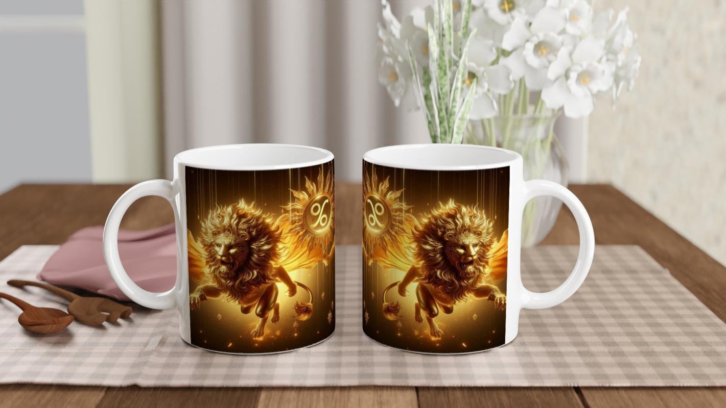 Aslan Burcu Baskılı Kahve Kupası - Zodyak Maskeli Balo Vs1 - 5