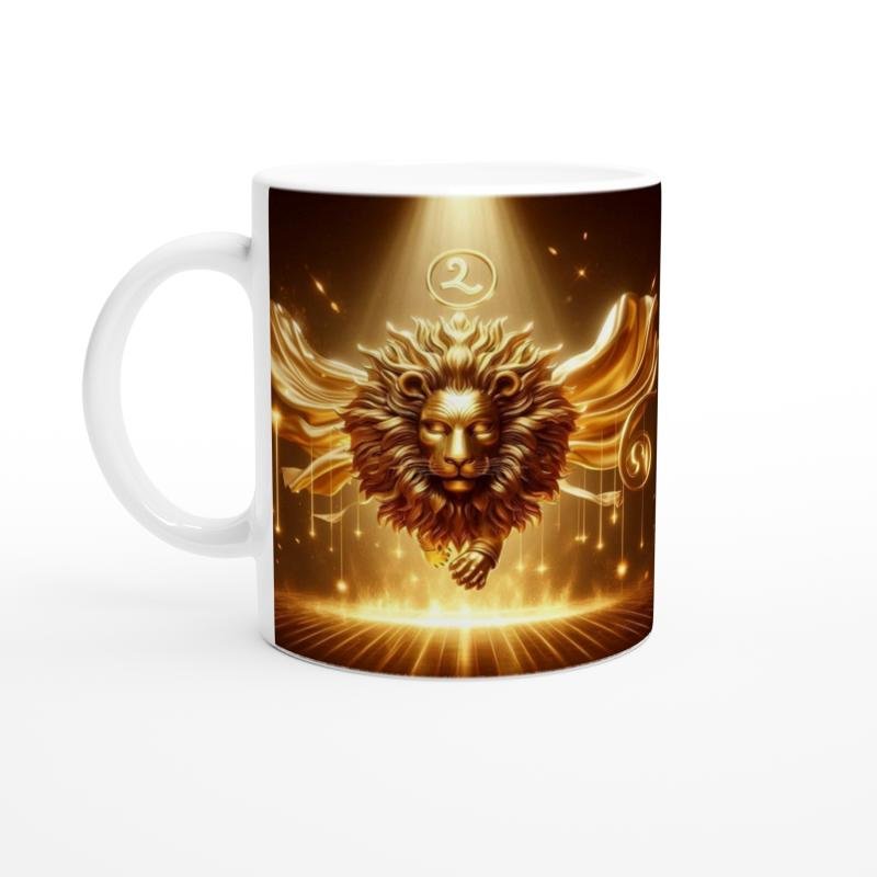 Aslan Burcu Baskılı Kahve Kupası - Zodyak Maskeli Balo Vs4