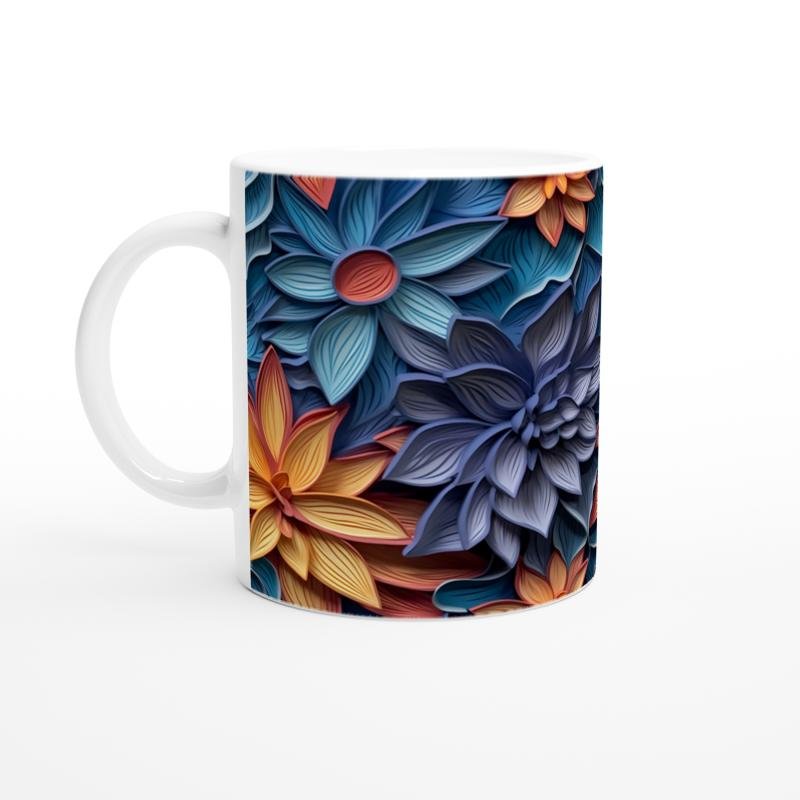 Ateş Çiçekleri Desenli Kupa Bardak