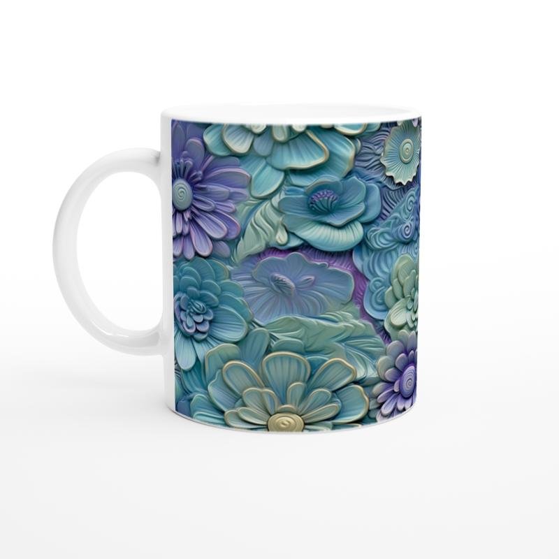 Ay Işığı Bahçesi Çiçek Desenli Kupa Bardak