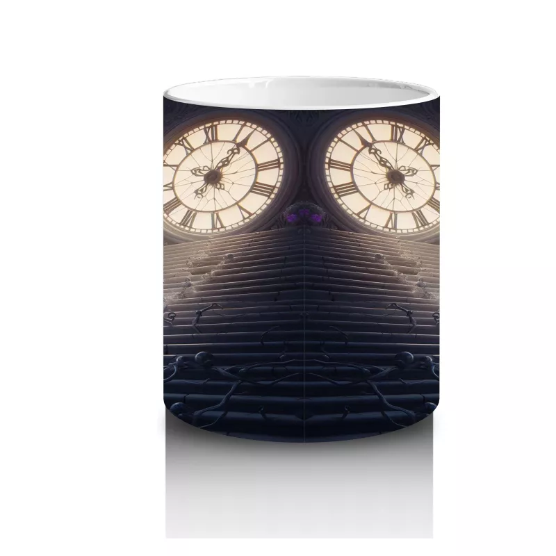 Ay Işığında Dans Eden Büyülü Hayalet Figürlü Fantastik Cadılar Bayramı Baskılı Kupa Bardak - 3