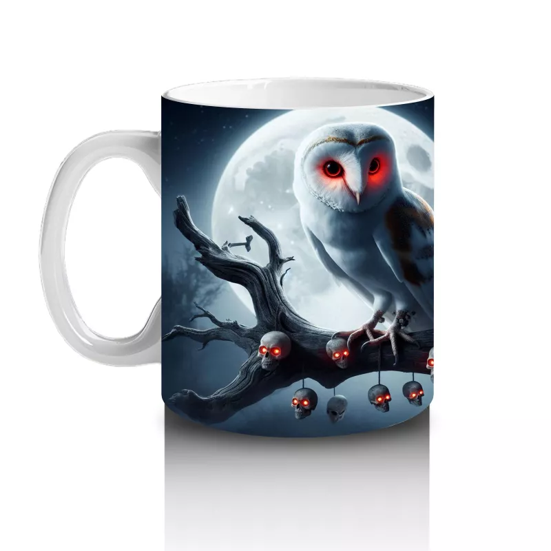 Ay Işığında Sırt Sırta Vampir Kadınlar Figürlü Gotik Cadılar Bayramı Baskılı Kupa Bardak - 2