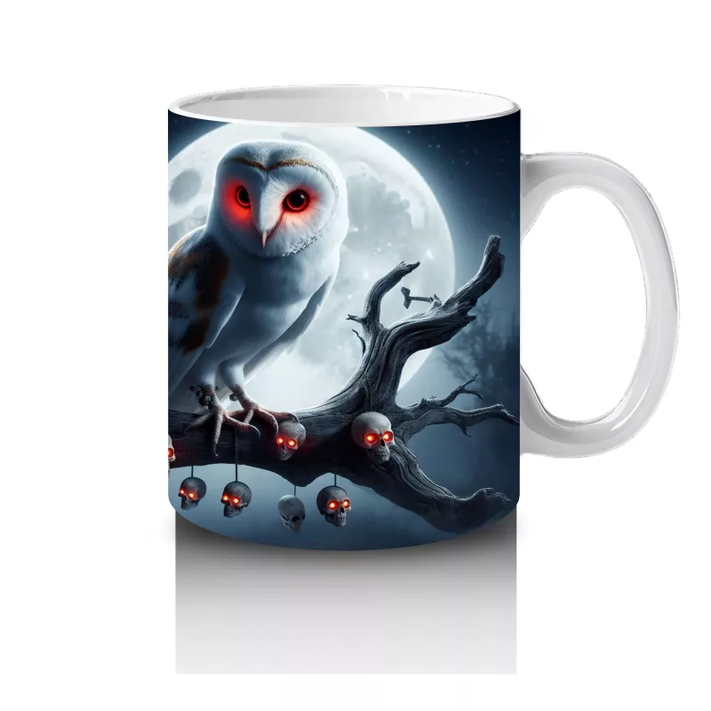 Ay Işığında Sırt Sırta Vampir Kadınlar Figürlü Gotik Cadılar Bayramı Baskılı Kupa Bardak - 4