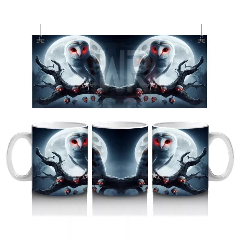 Ay Işığında Sırt Sırta Vampir Kadınlar Figürlü Gotik Cadılar Bayramı Baskılı Kupa Bardak