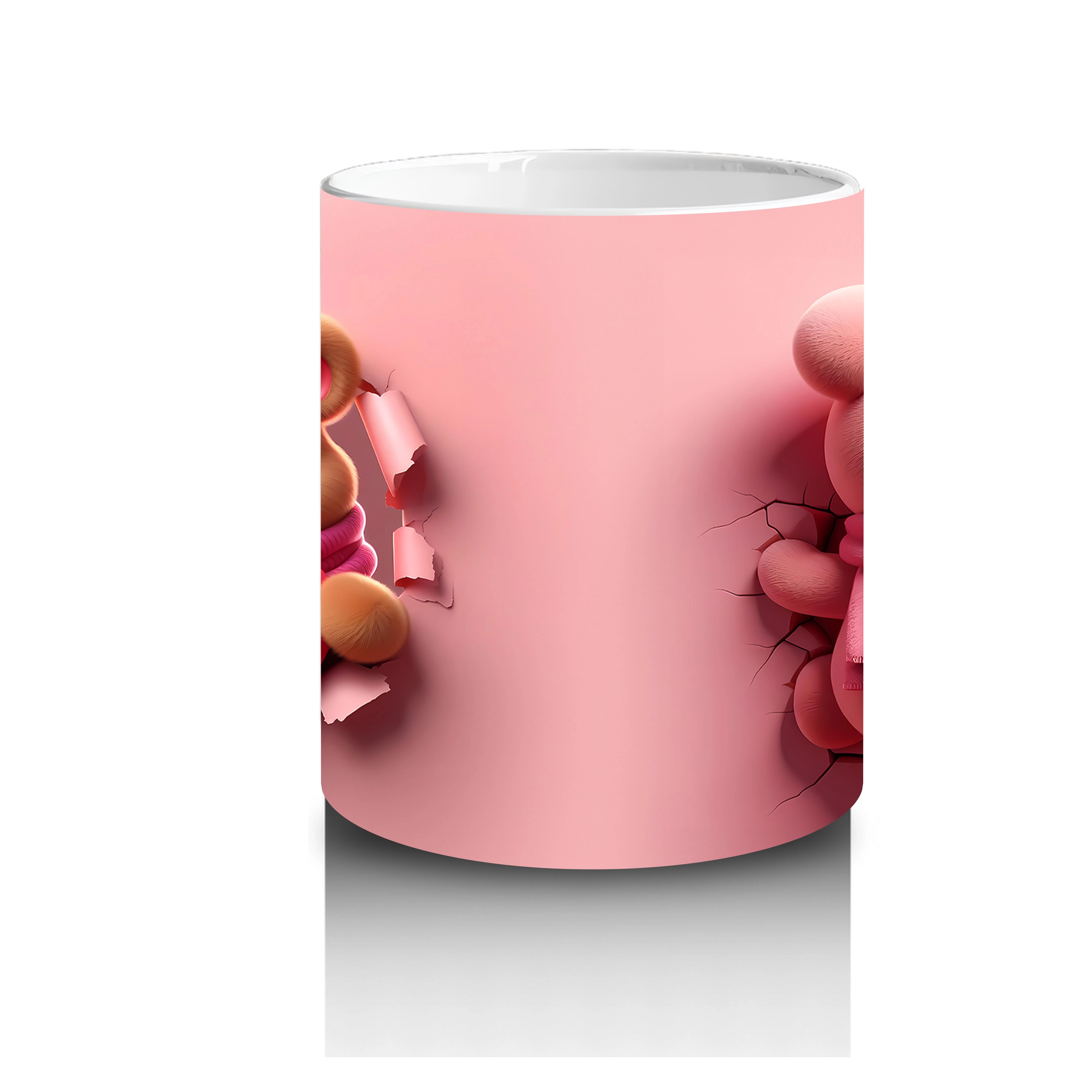 Ayıcık ve Kız Figürü Kalp İçinde – Baskılı Kupa - 3