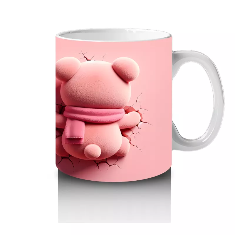 Ayıcık ve Kız Figürü Kalp İçinde – Baskılı Kupa - 4