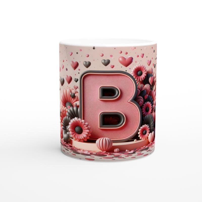 B Harfi Modern Alfabe Kupa Bardak