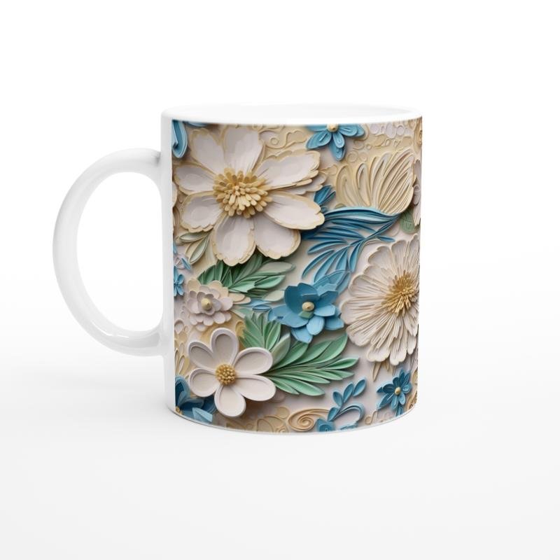 Baharı Fısıldayan Kağıt Çiçekli Kupa Bardak