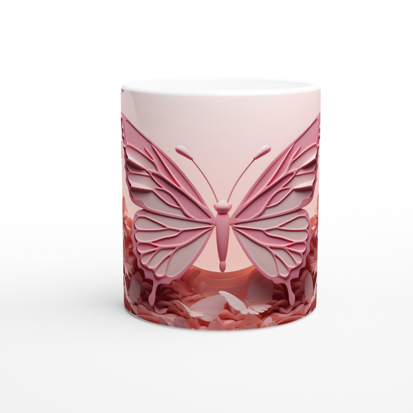 Baharın Kalbinde Yükselen Dev Kelebek Temalı Baskılı Kupa Bardak