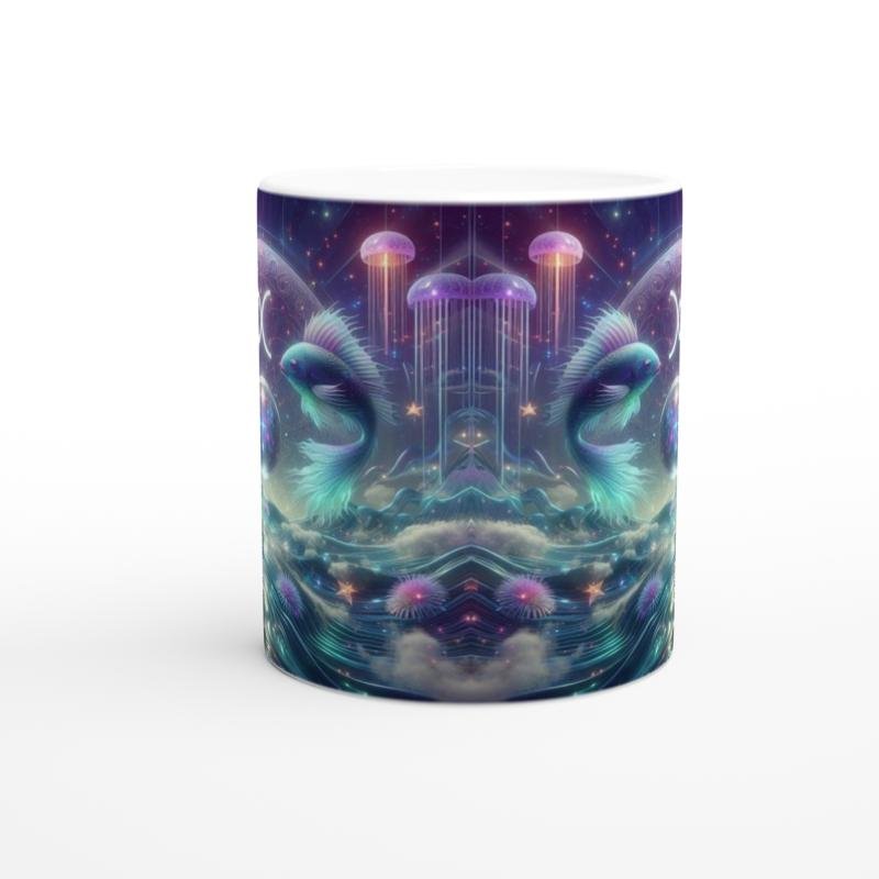 Balık Burcu Baskılı Kahve Kupası - Astral Denizaltı Dünyası Vs4 - 2