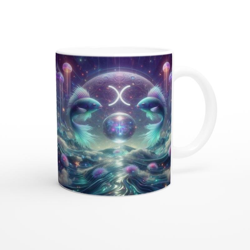 Balık Burcu Baskılı Kahve Kupası - Astral Denizaltı Dünyası Vs4 - 3