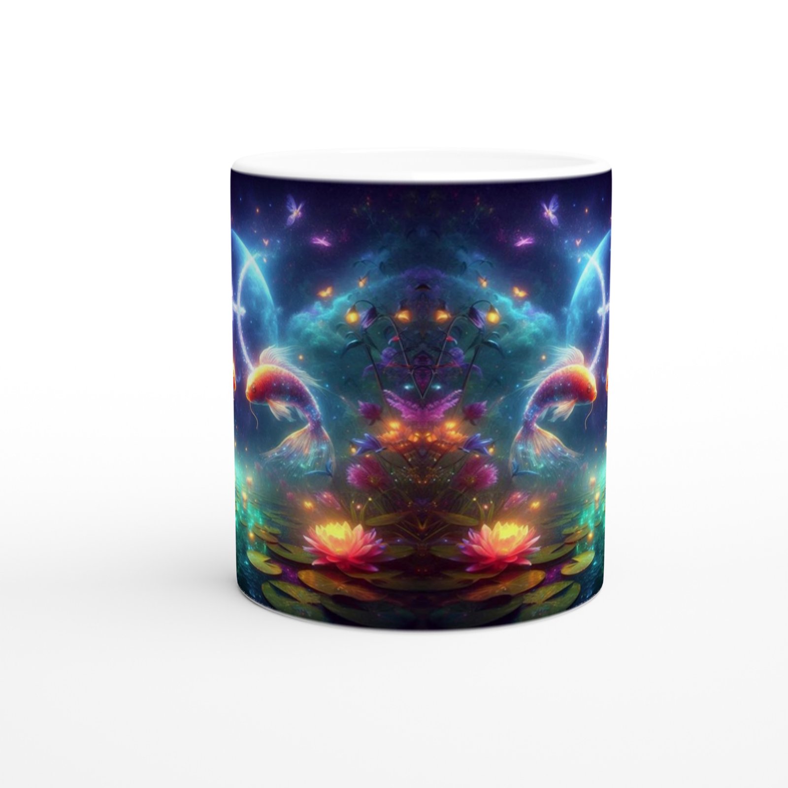 Balık Burcu Baskılı Kahve Kupası - Ay ışığında Zodyak Bahçesi Vs1 - 2