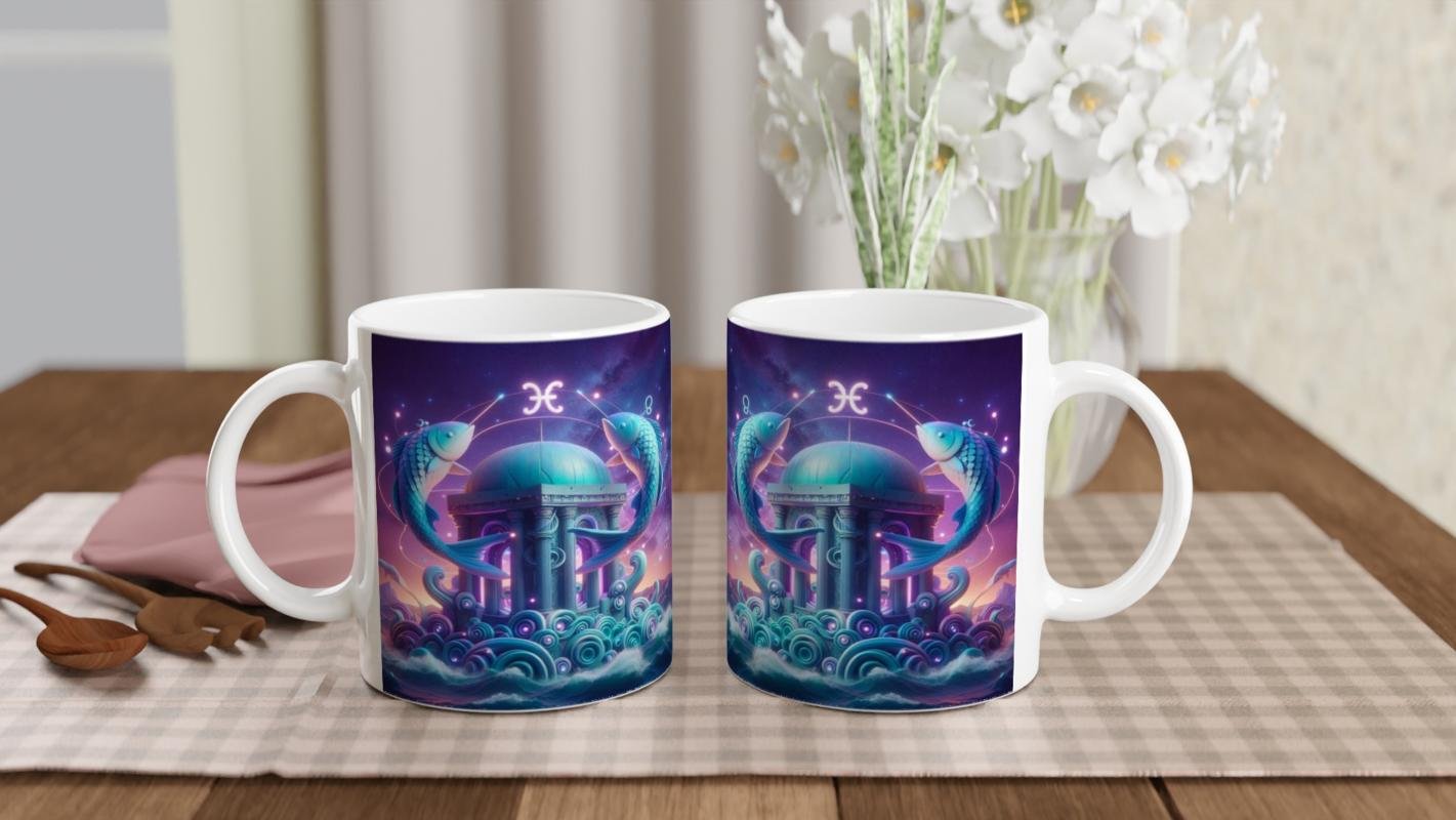 Balık Burcu Baskılı Kahve Kupası - Burçlar Krallığı Şatosu Vs1 - 5