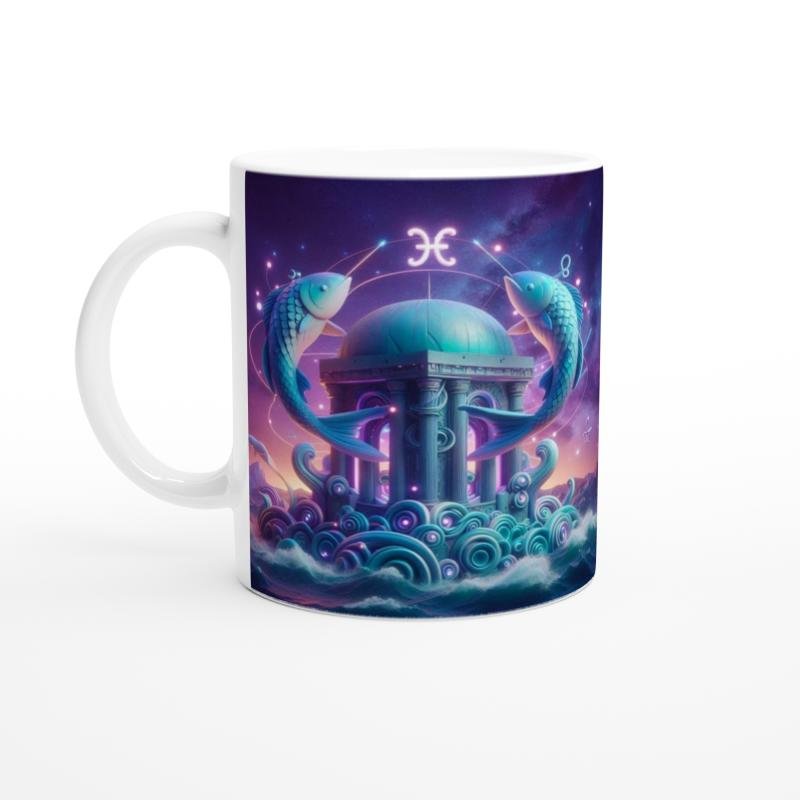 Balık Burcu Baskılı Kahve Kupası - Burçlar Krallığı Şatosu Vs1