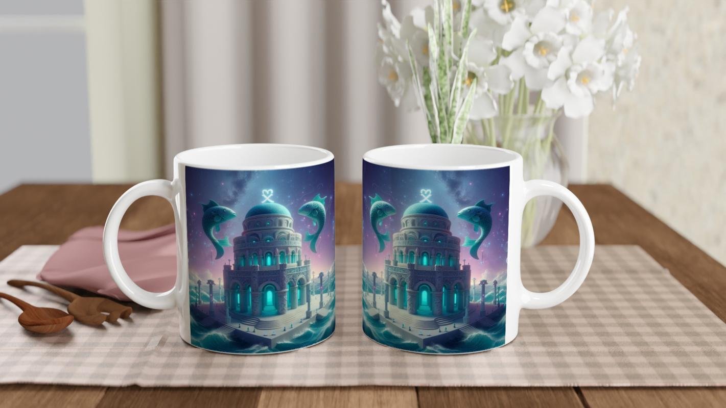 Balık Burcu Baskılı Kahve Kupası - Burçlar Krallığı Şatosu Vs2 - 5