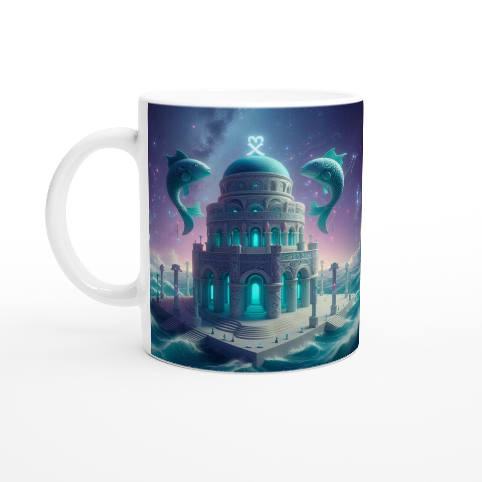 Balık Burcu Baskılı Kahve Kupası - Burçlar Krallığı Şatosu Vs2