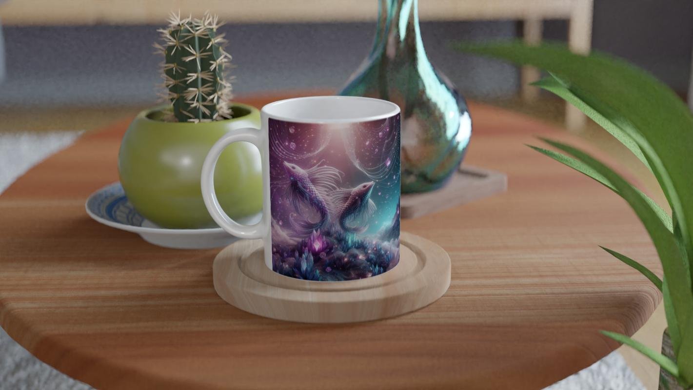 Balık Burcu Baskılı Kahve Kupası - Büyülü Kristal Mağarası Temalı Vs2 - 4