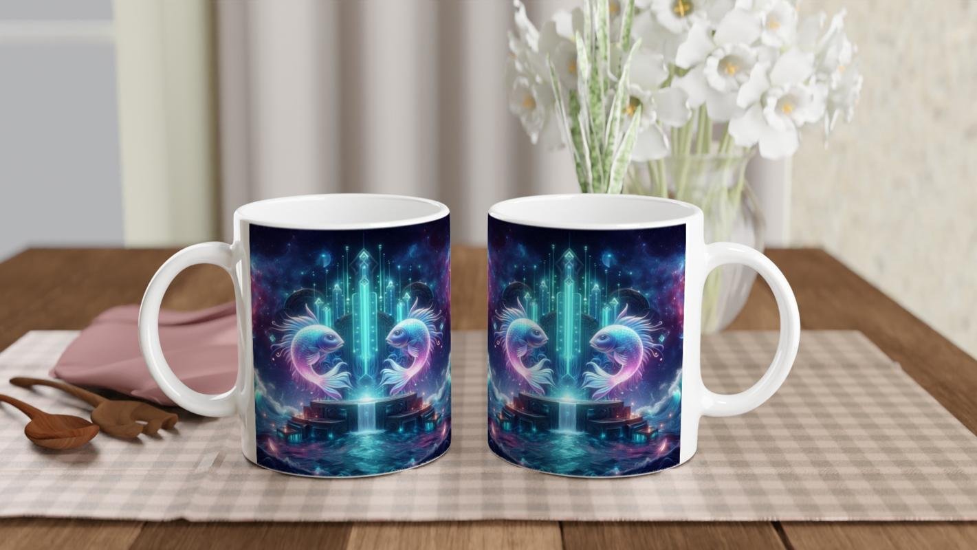 Balık Burcu Baskılı Kahve Kupası - Galaktik Taht Odası Temalı Vs1 - 5
