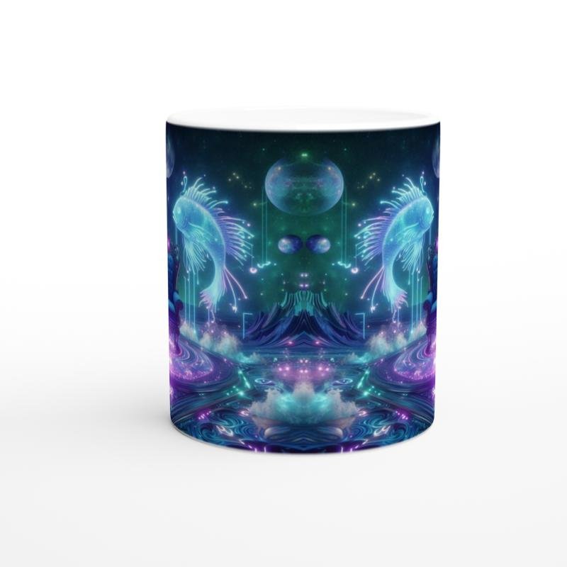 Balık Burcu Baskılı Kahve Kupası - Galaktik Taht Odası Temalı Vs2 - 2