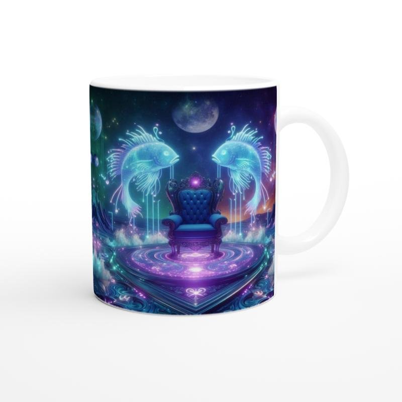 Balık Burcu Baskılı Kahve Kupası - Galaktik Taht Odası Temalı Vs2 - 3