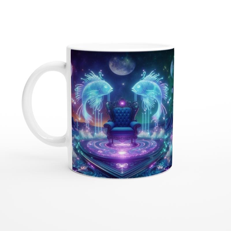 Balık Burcu Baskılı Kahve Kupası - Galaktik Taht Odası Temalı Vs2