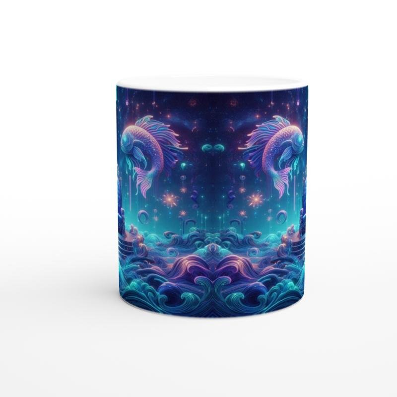 Balık Burcu Baskılı Kahve Kupası - Galaktik Taht Odası Temalı Vs3 - 2