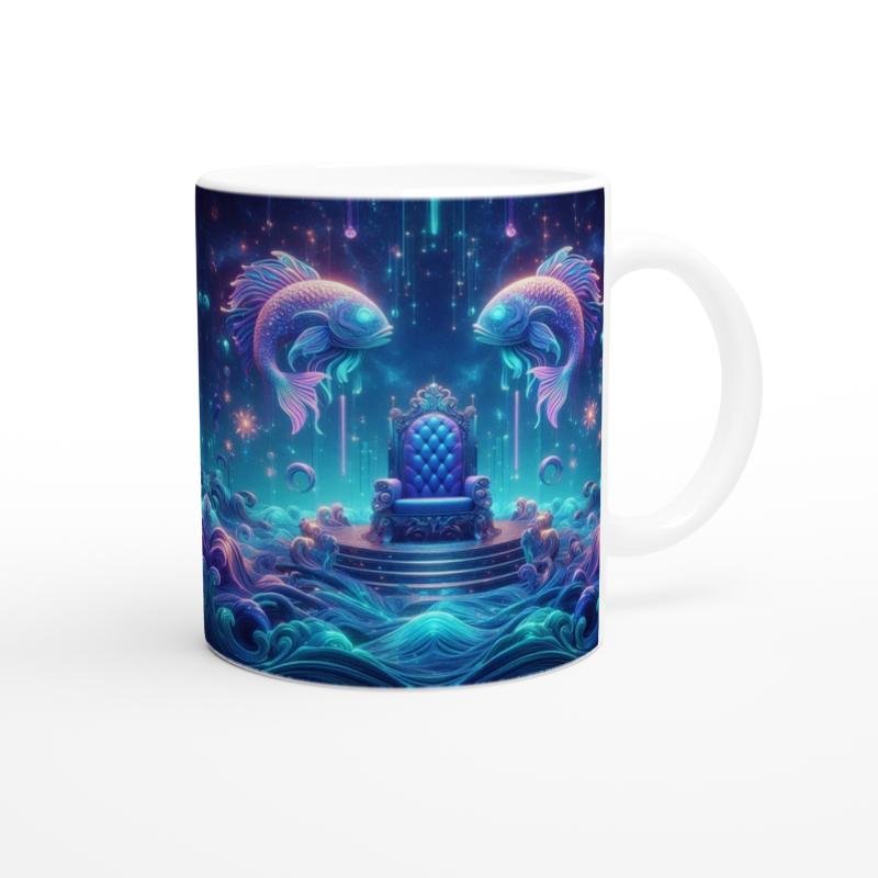 Balık Burcu Baskılı Kahve Kupası - Galaktik Taht Odası Temalı Vs3 - 3