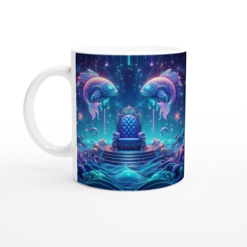 Balık Burcu Baskılı Kahve Kupası - Galaktik Taht Odası Temalı Vs3