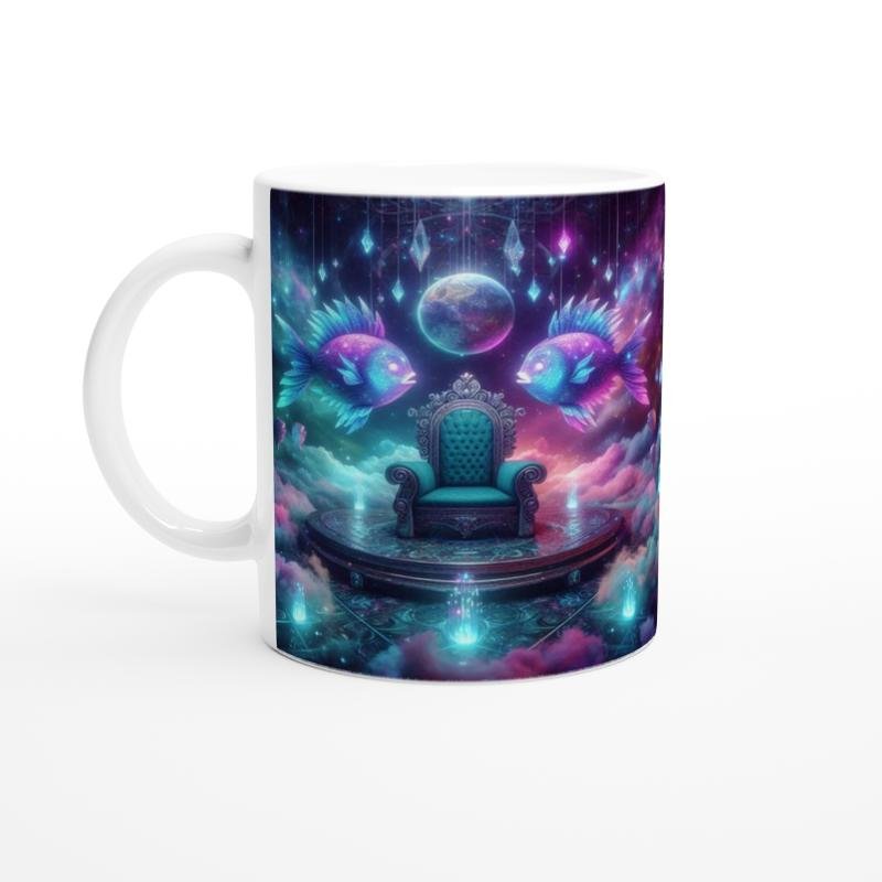 Balık Burcu Baskılı Kahve Kupası - Galaktik Taht Odası Temalı Vs4