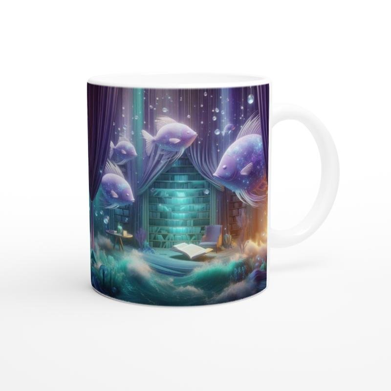 Balık Burcu Baskılı Kahve Kupası - Zodyak Kütüpanesi Vs2 - 3