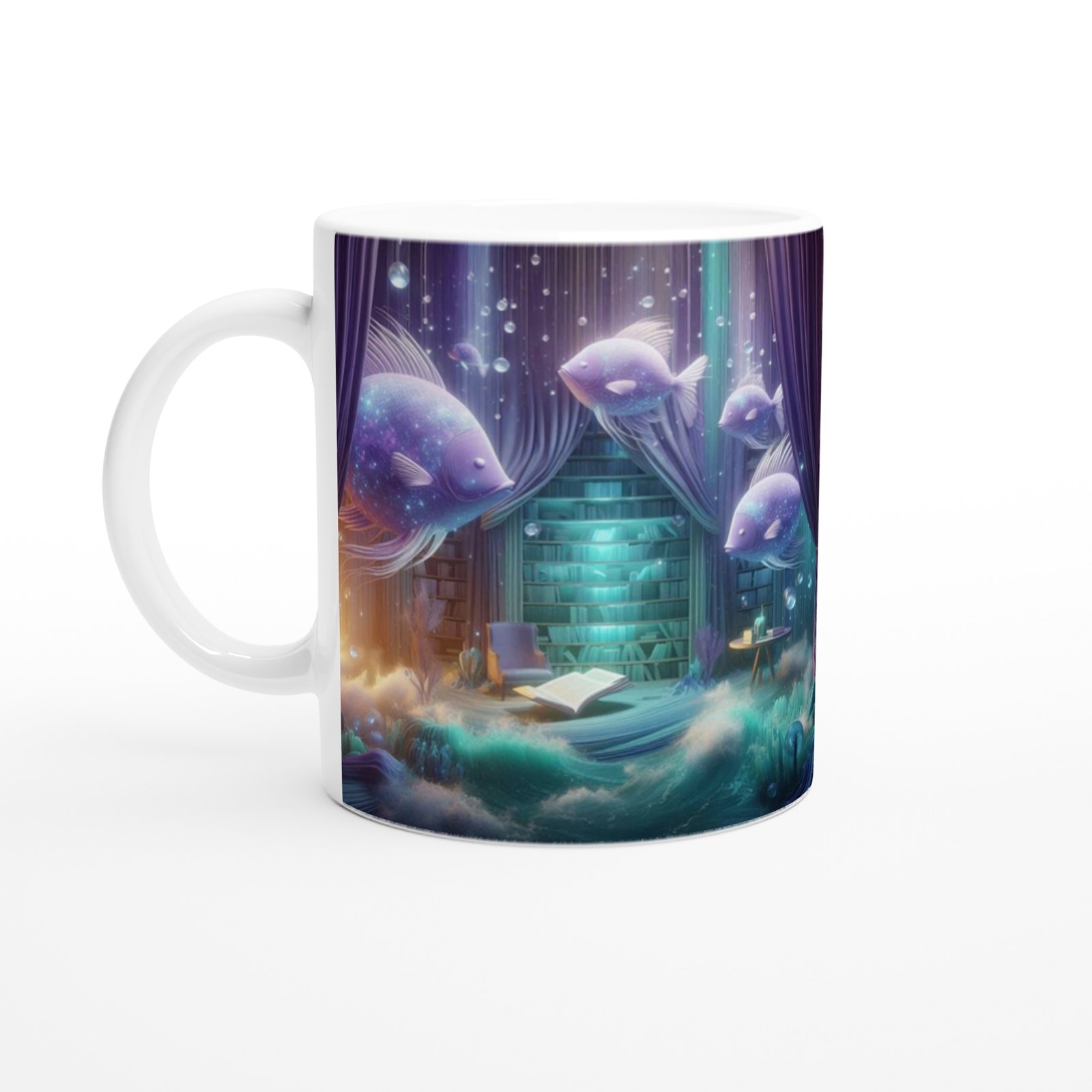 Balık Burcu Baskılı Kahve Kupası - Zodyak Kütüpanesi Vs2