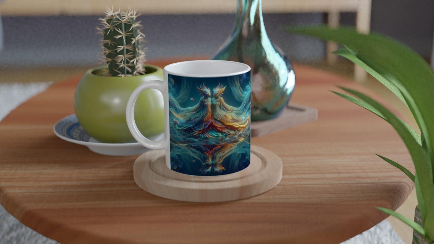 Balık Burcu Baskılı Kahve Kupası - Zodyak Maskeli Balo Vs1 - 4