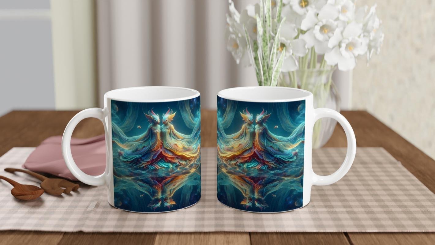 Balık Burcu Baskılı Kahve Kupası - Zodyak Maskeli Balo Vs1 - 5