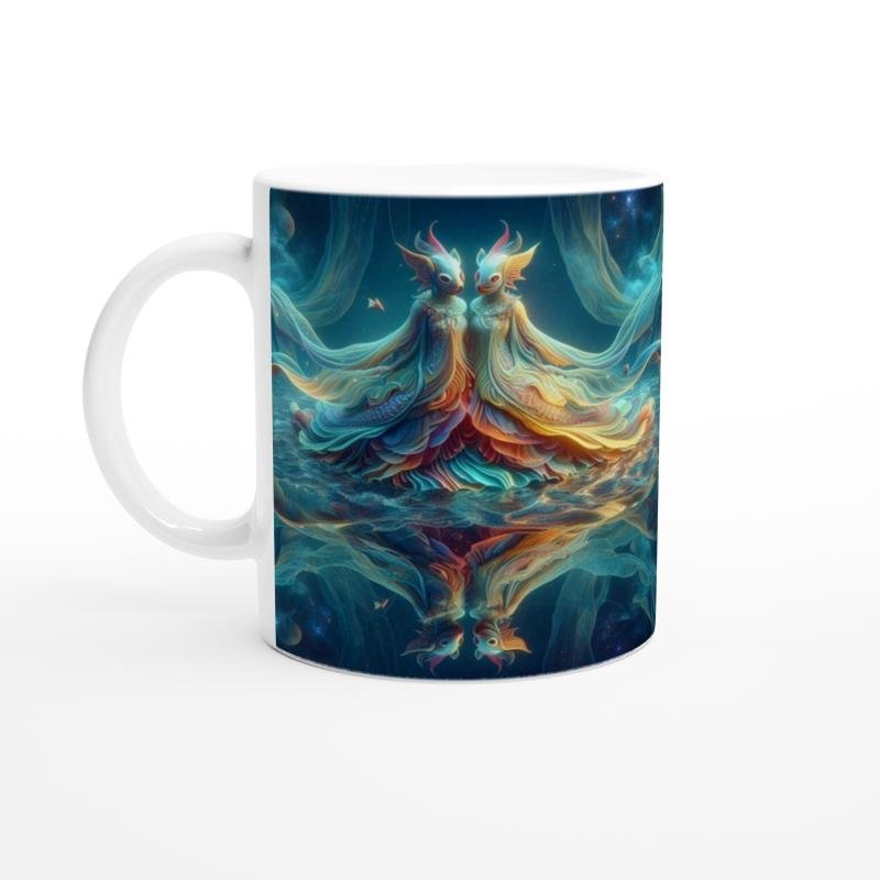 Balık Burcu Baskılı Kahve Kupası - Zodyak Maskeli Balo Vs1