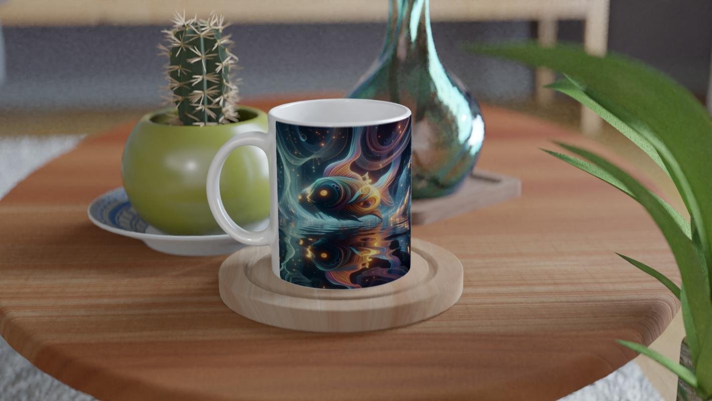 Balık Burcu Baskılı Kahve Kupası - Zodyak Maskeli Balo Vs3 - 4