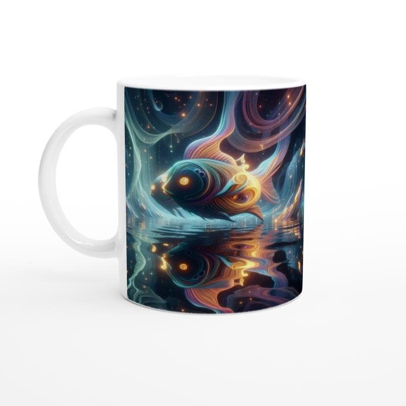 Balık Burcu Baskılı Kahve Kupası - Zodyak Maskeli Balo Vs3