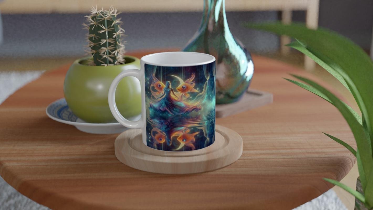 Balık Burcu Baskılı Kahve Kupası - Zodyak Maskeli Balo Vs4 - 4