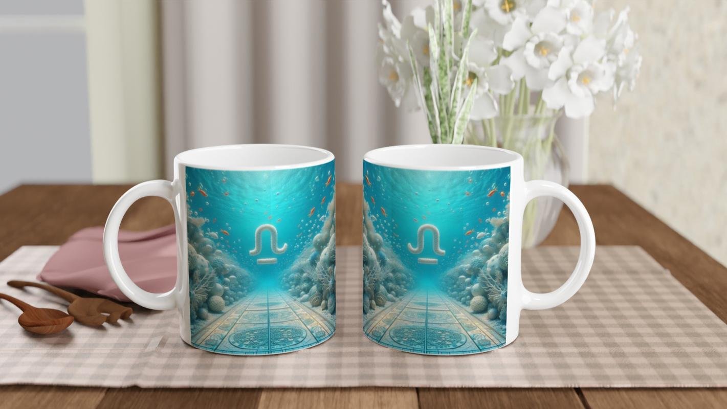 Başak Burcu Baskılı Kahve Kupası - Astral Denizaltı Dünyası Vs4 - 5