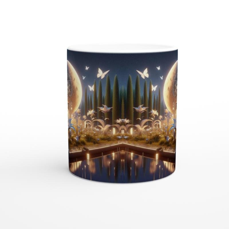 Başak Burcu Baskılı Kahve Kupası - Ay ışığında Zodyak Bahçesi Vs2 - 2