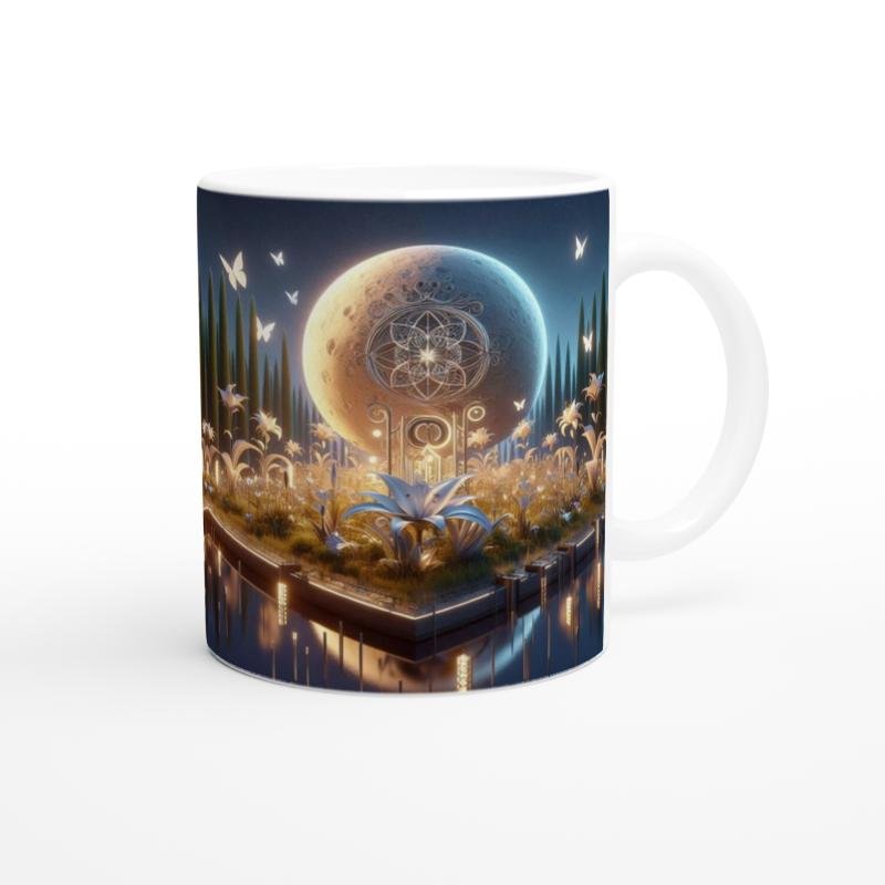 Başak Burcu Baskılı Kahve Kupası - Ay ışığında Zodyak Bahçesi Vs2 - 3