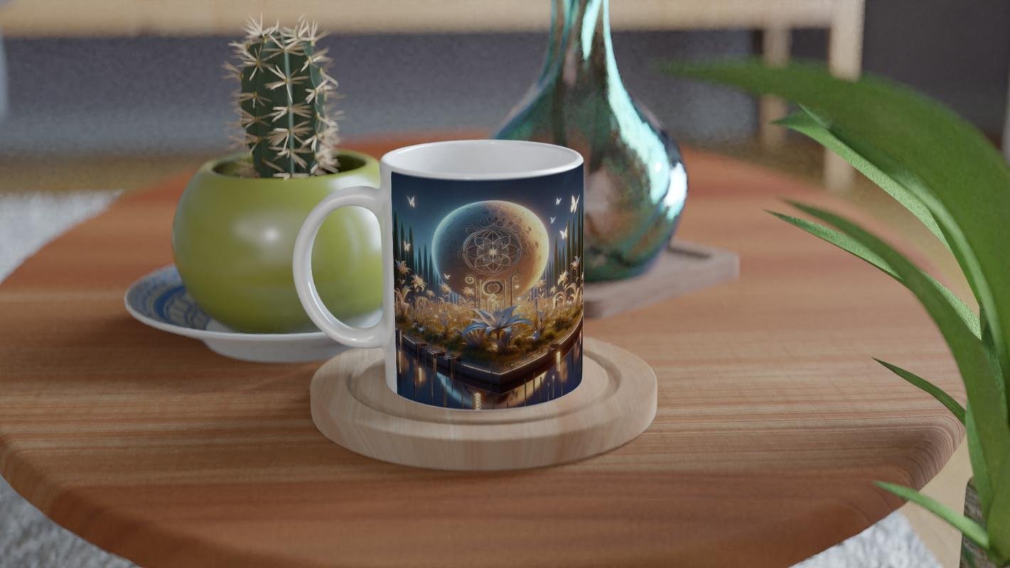 Başak Burcu Baskılı Kahve Kupası - Ay ışığında Zodyak Bahçesi Vs2 - 4