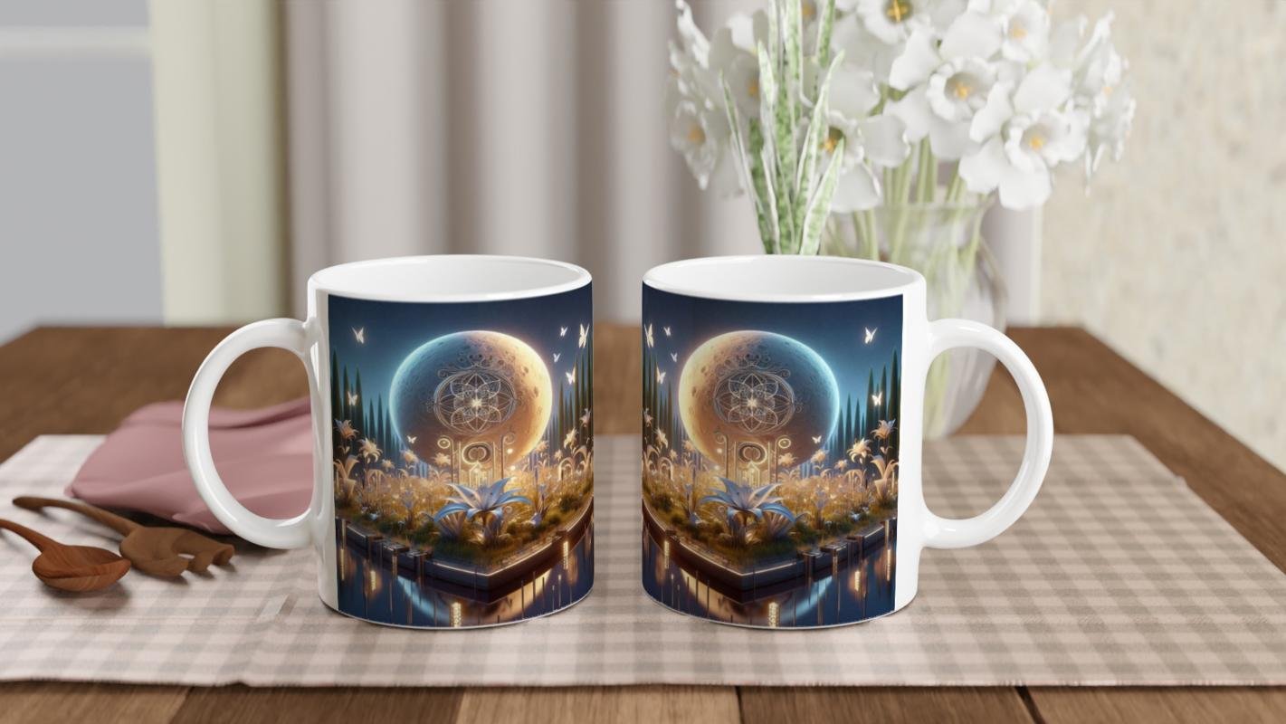 Başak Burcu Baskılı Kahve Kupası - Ay ışığında Zodyak Bahçesi Vs2 - 5
