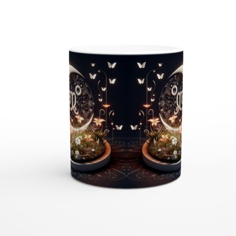 Başak Burcu Baskılı Kahve Kupası - Ay ışığında Zodyak Bahçesi Vs4 - 2
