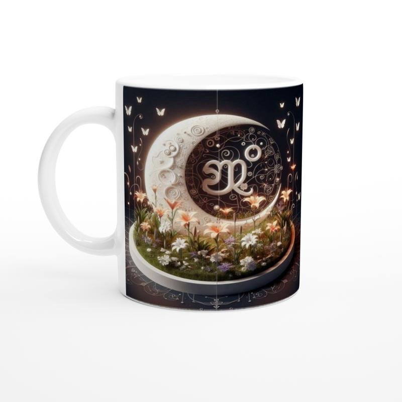 Başak Burcu Baskılı Kahve Kupası - Ay ışığında Zodyak Bahçesi Vs4