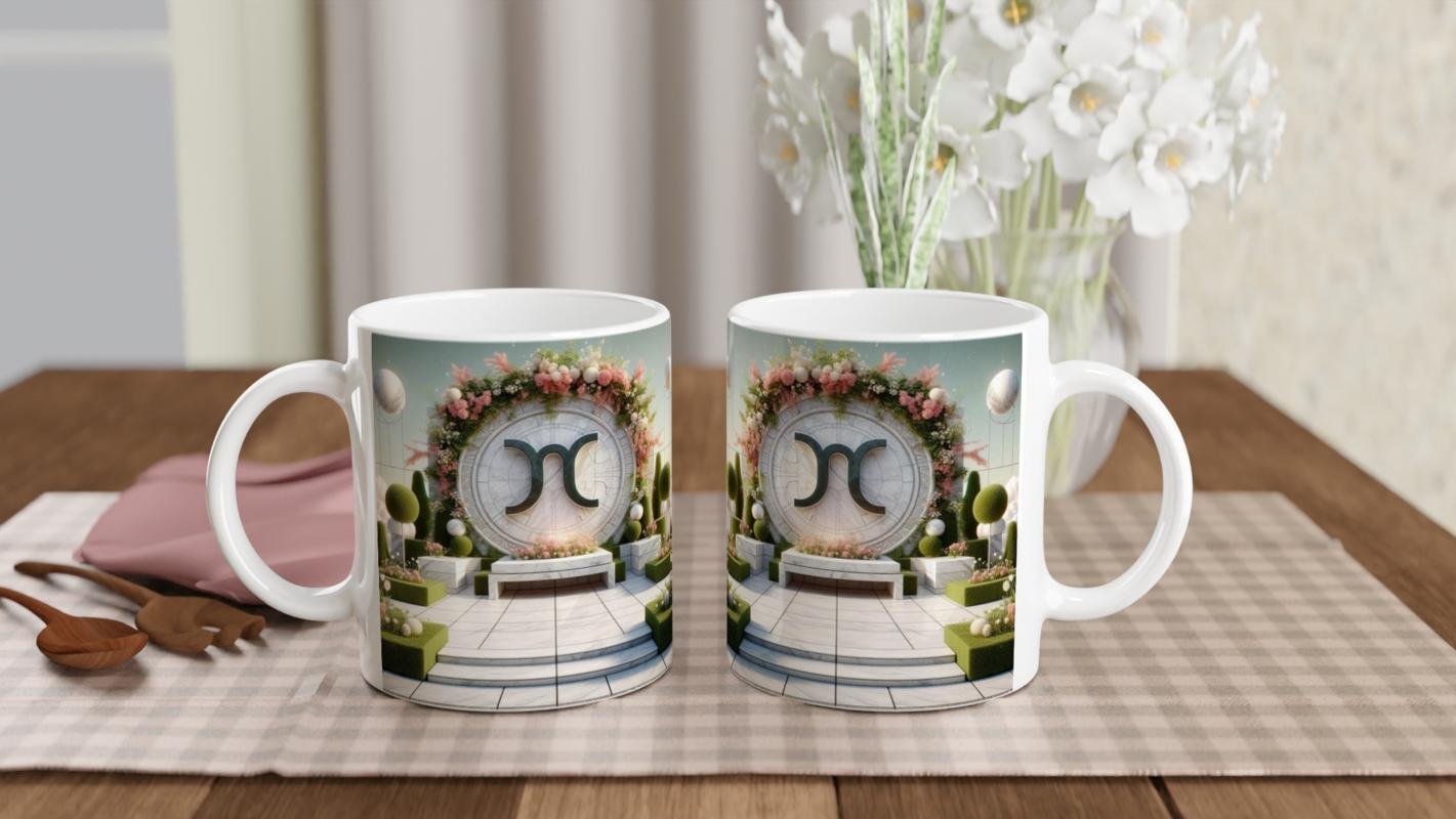 Başak Burcu Baskılı Kahve Kupası - Elementsel Doğa Krallığı Temalı Vs2 - 5