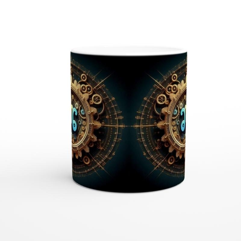 Başak Burcu Baskılı Kahve Kupası - Zamanın Çarkları Astroloji Mekanizması Vs1 - 2