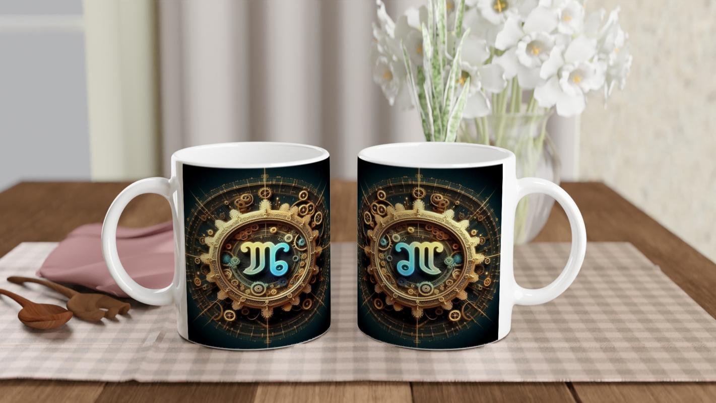 Başak Burcu Baskılı Kahve Kupası - Zamanın Çarkları Astroloji Mekanizması Vs1 - 5