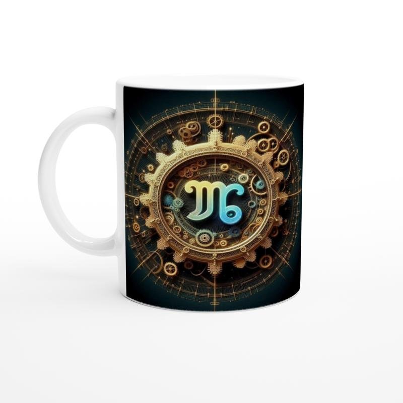 Başak Burcu Baskılı Kahve Kupası - Zamanın Çarkları Astroloji Mekanizması Vs1
