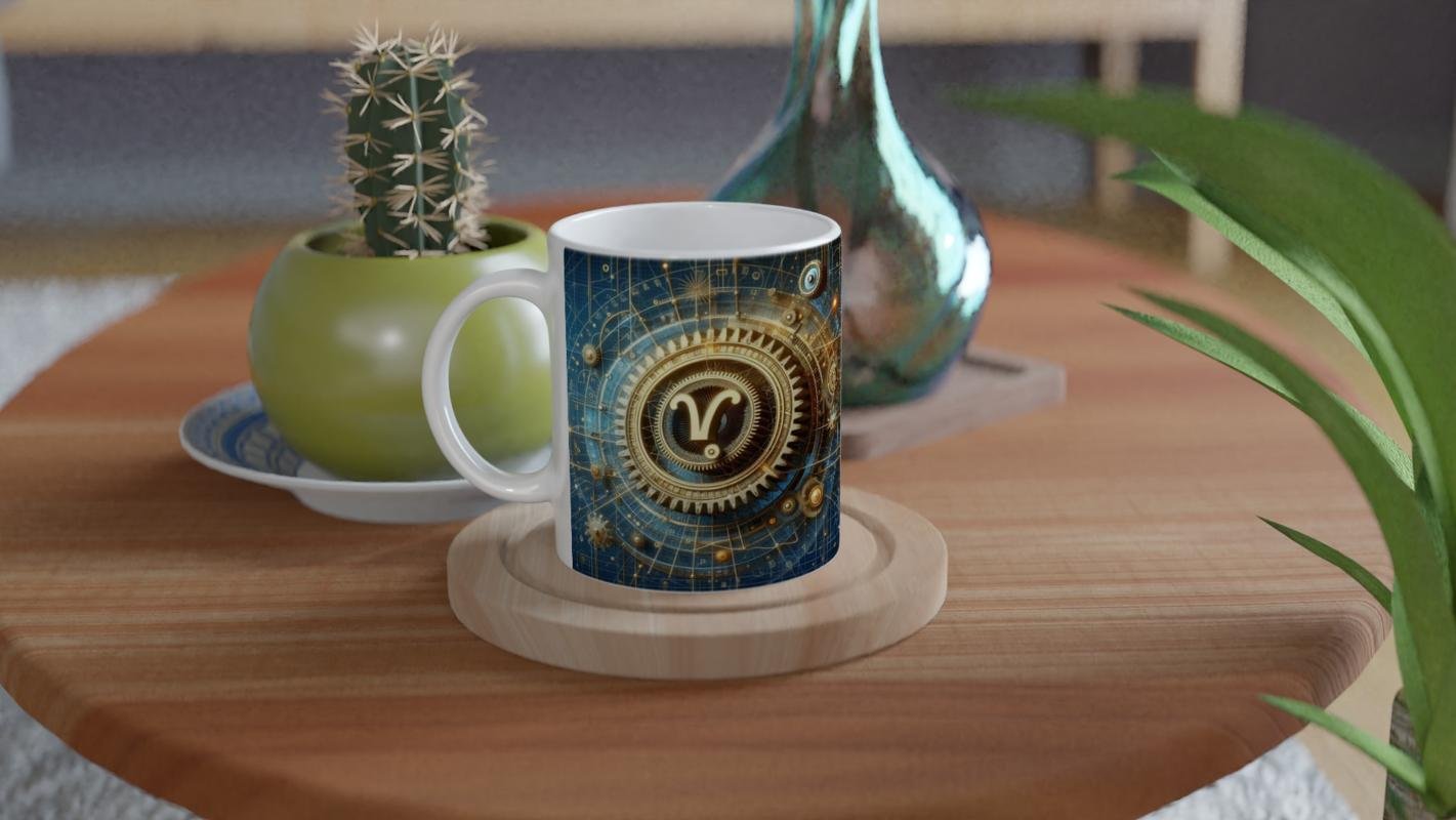 Başak Burcu Baskılı Kahve Kupası - Zamanın Çarkları Astroloji Mekanizması Vs2 - 4