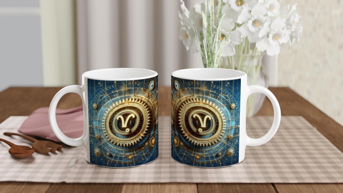Başak Burcu Baskılı Kahve Kupası - Zamanın Çarkları Astroloji Mekanizması Vs2 - 5